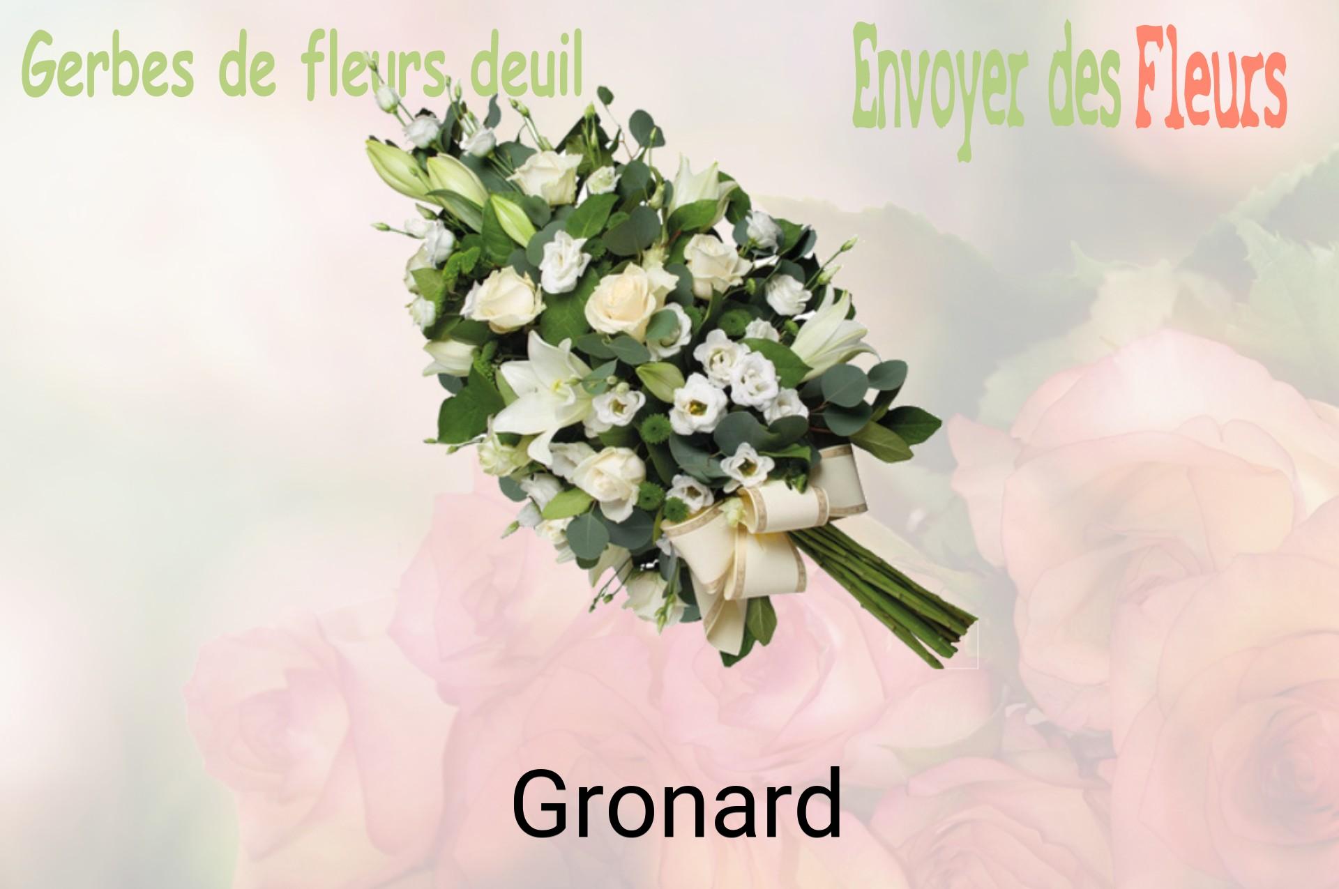 Gerbe de fleurs de deuil livrée à Gronard